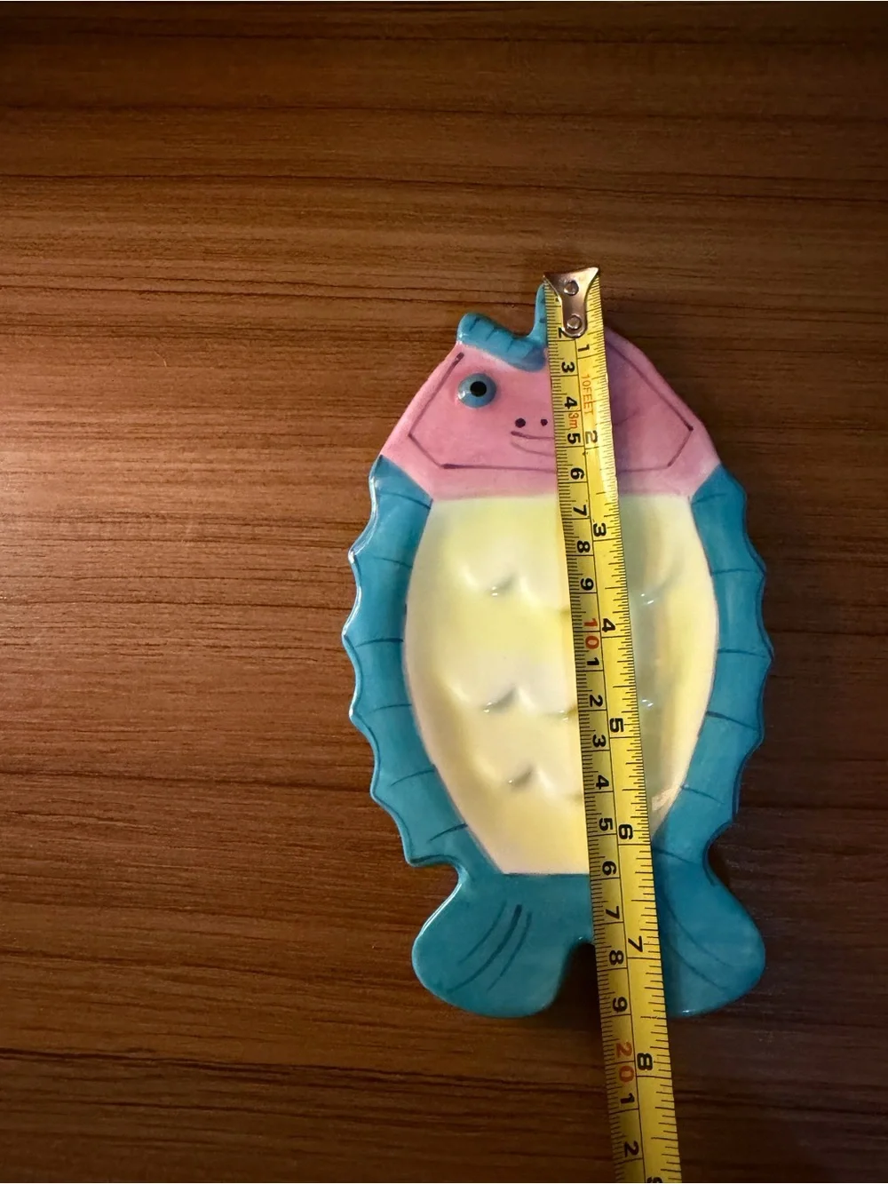 VTG Pier 1 Hand Painted Fish Shaped Soap Trinket Dish Beach Ocean Nautical